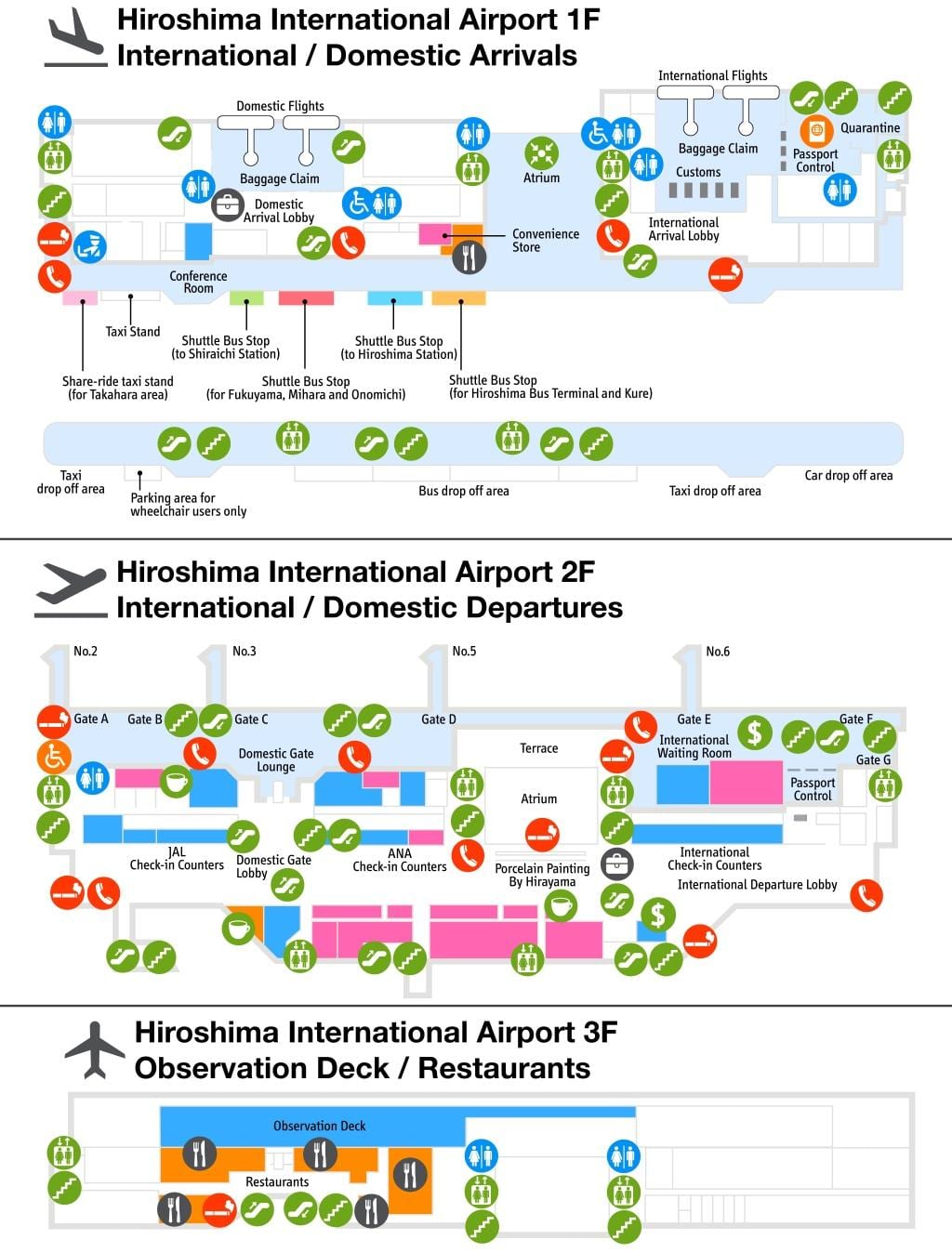 Mapa de hiroshima aeroporto