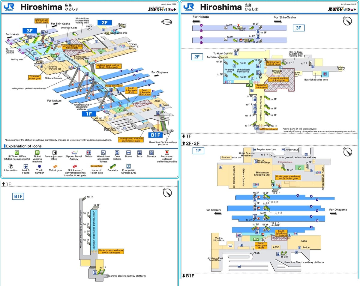 hiroshima estación de tren mapa