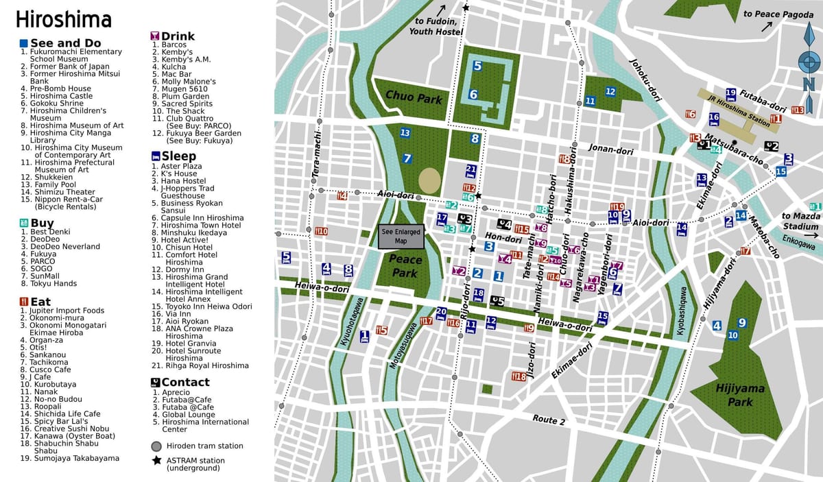 hiroshima atraccións mapa