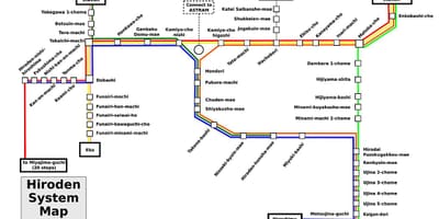 Mapa de hiroshima tren